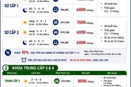 KHÓA HỌC TIẾNG HÀN