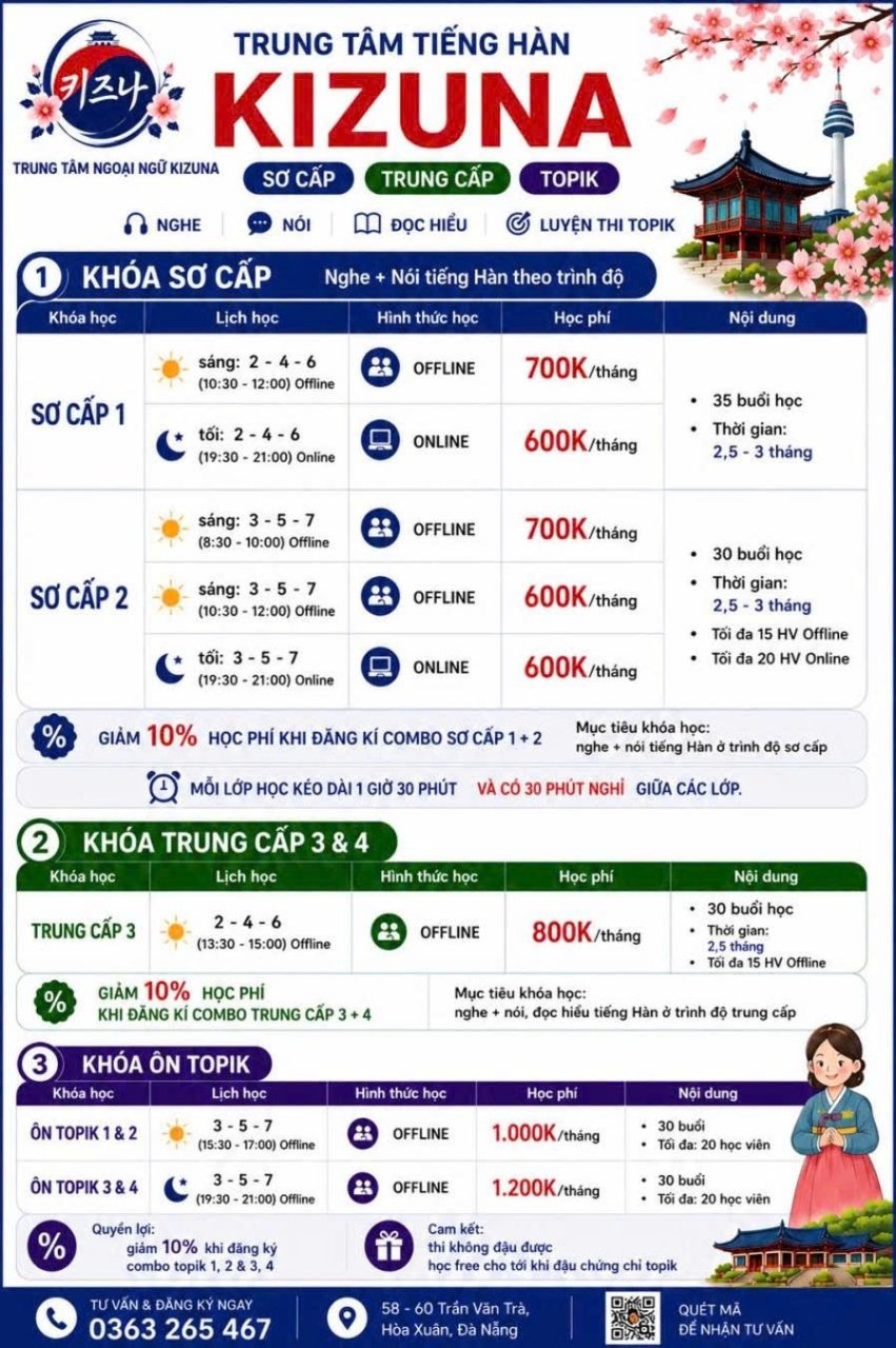 KHÓA HỌC TIẾNG HÀN